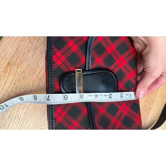Talbots Red Plaid Tartan Crossbody Bag Coquette Preppy Chic Academia Clueless - Picture 9 of 10